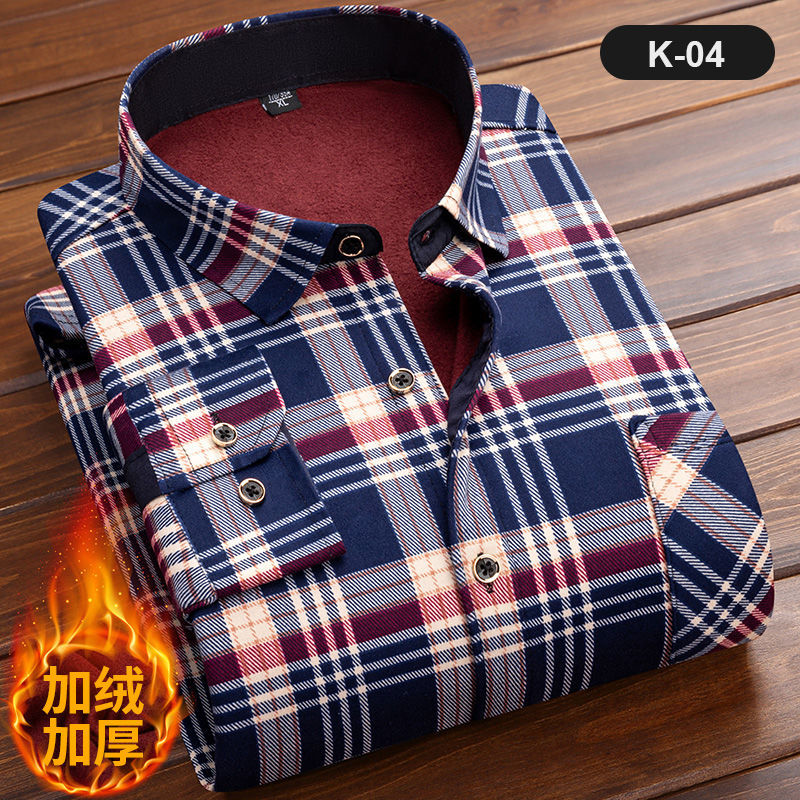 Flannel Shirt Lined - Kemeja kotak-kotak lengan panjang pria, baju