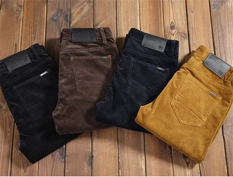 Corduroy Pant Warm - Celana panjang korduroi kasual untuk pria,