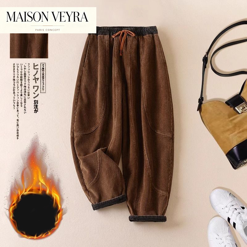 Corduroy Pant Warm - Celana harem corduroy wanita musim gugur