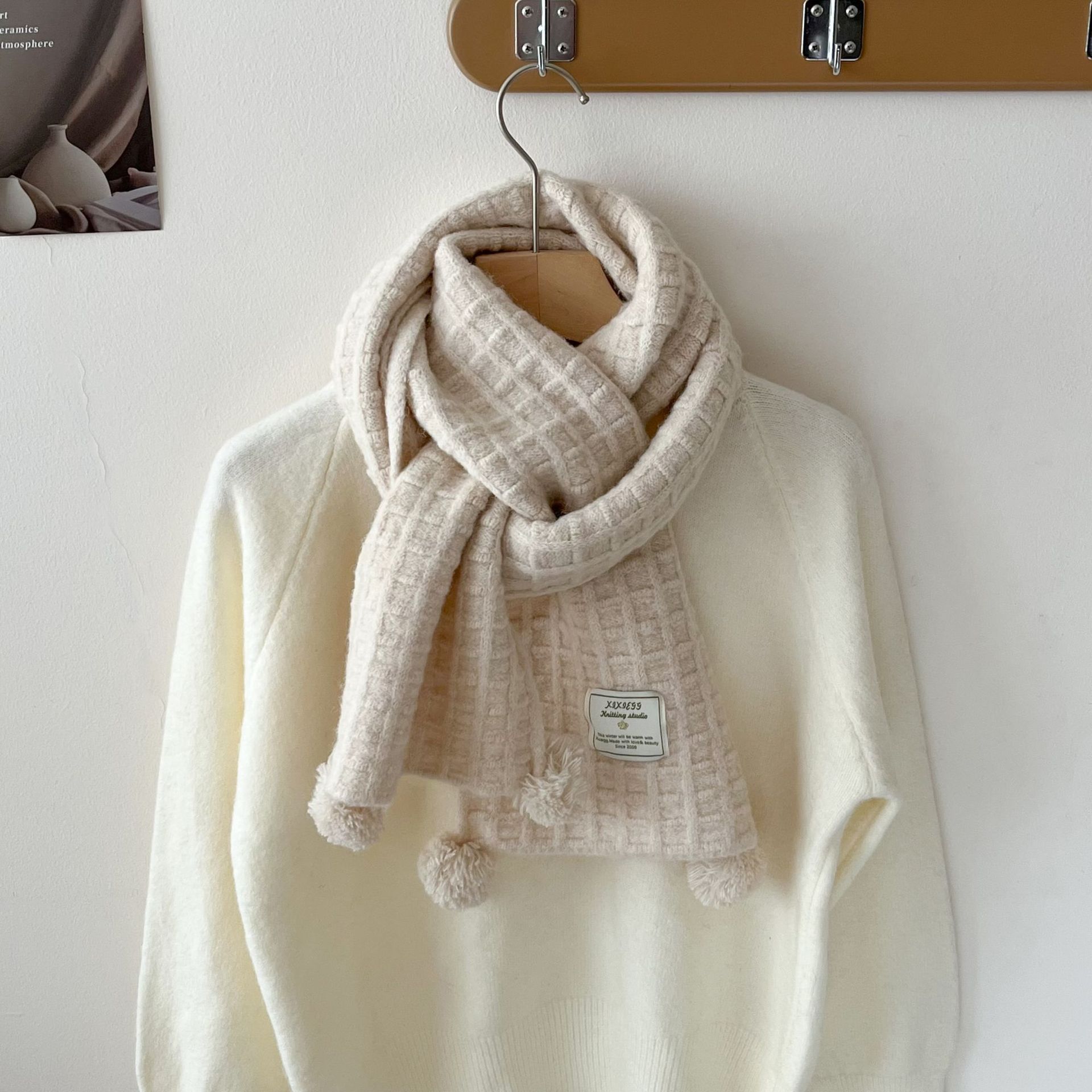Wool Scarf Men - Syal rajutan wol musim dingin model