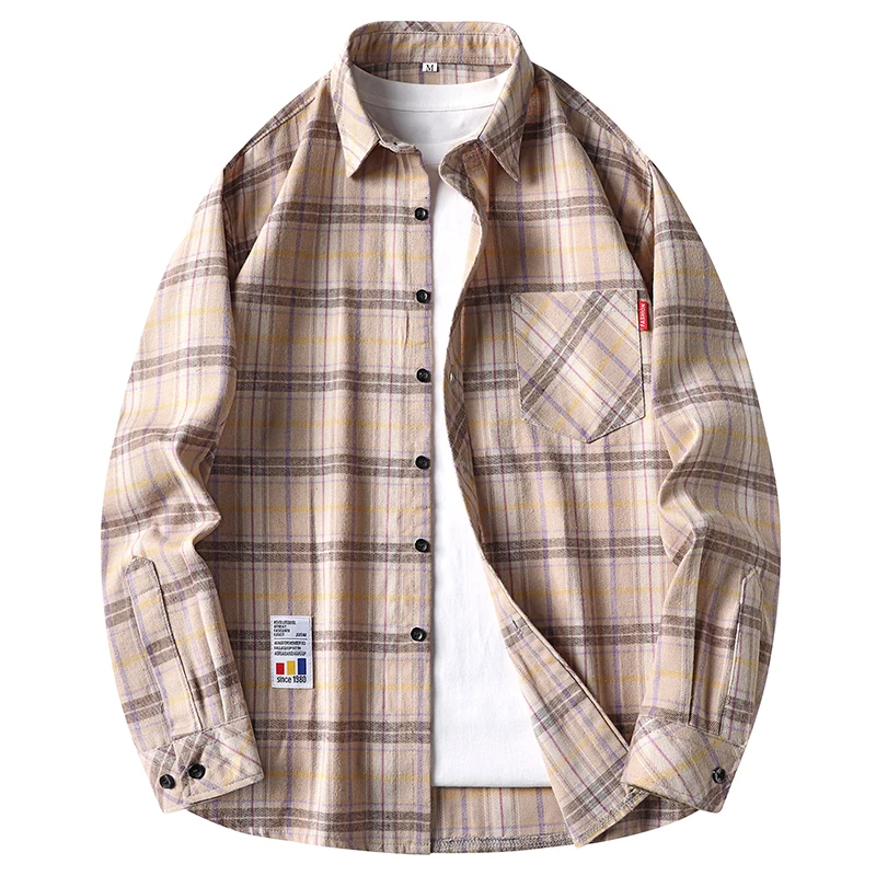 Flannel Shirt Lined - Kemeja Pria Kasual Motif Kotak-kotak Flanel