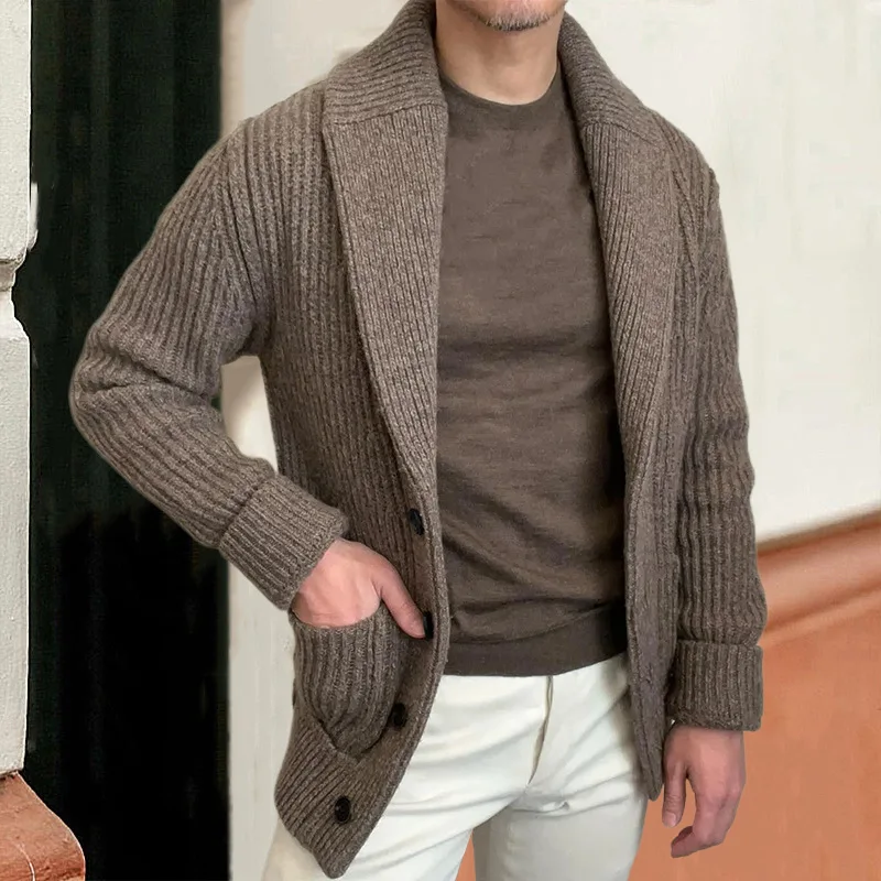 Sweter Pria Kardigan Kerah Len - Down Jacket Packable ulasan dan harga