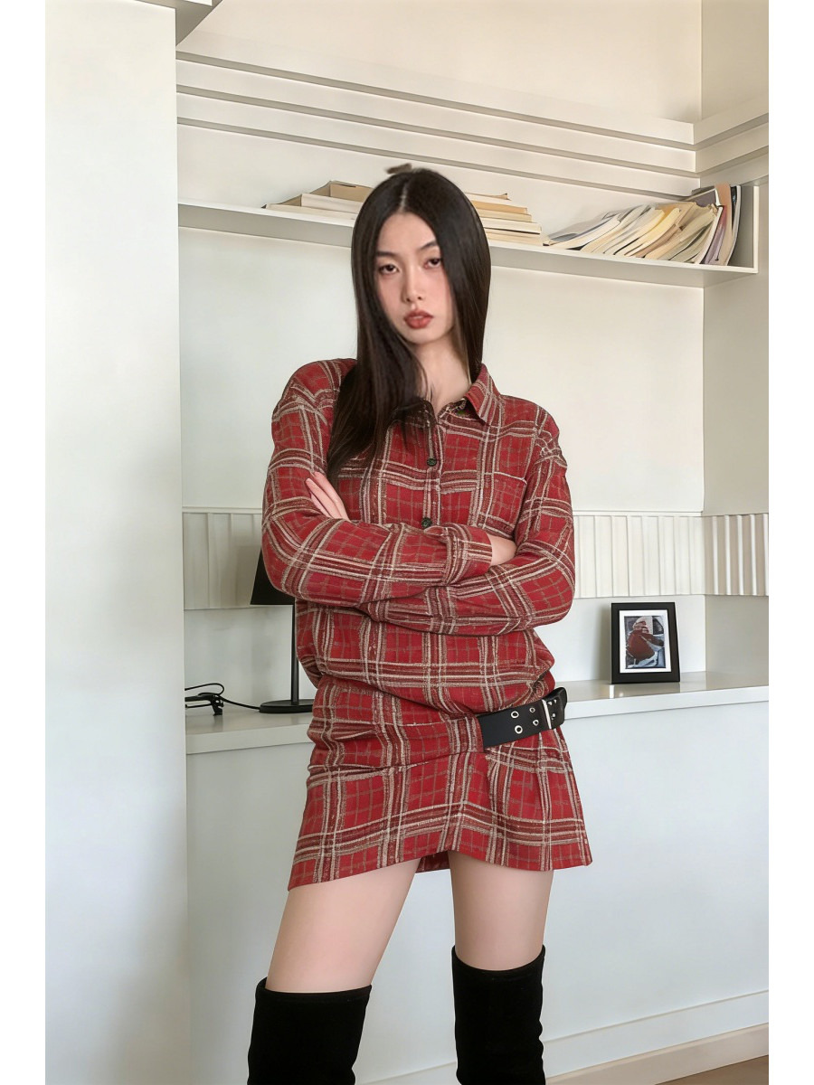 Gaun kemeja flanel kotak-kotak - Flannel Shirt Lined ulasan dan harga