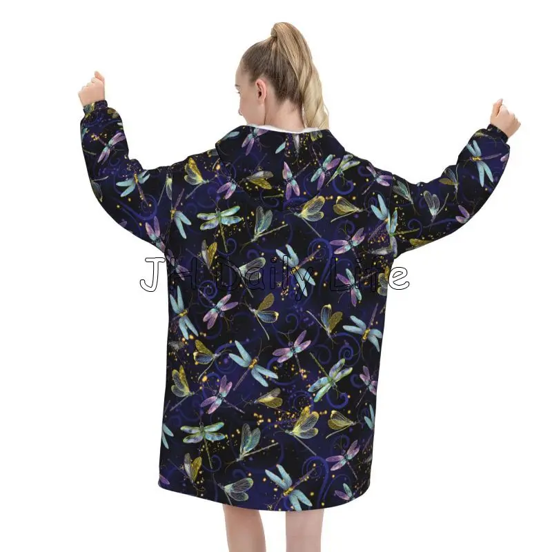 Dragonfly Galaxy Selimut Dapat - Sherpa Hoodie Fleece ulasan dan harga