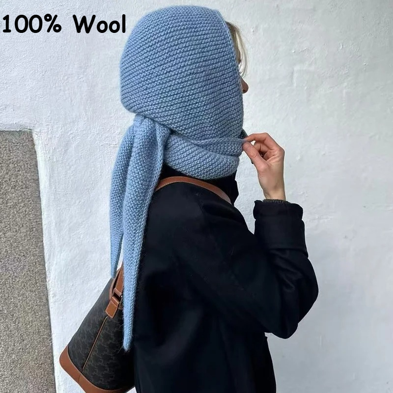 100% Wol Syal Big Sophie Overs - Knit Beanie Hat Warm ulasan dan harga
